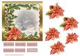 Holly and Poinsettias 6x6 Card with Decoupage