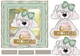 Best friends cute dog 7x7 card with decoupage