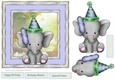 Elephant boy birthday 7x7 approx card with sentiment tags