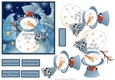 Winter joy snowman 5.5x5.5 card and decoupage
