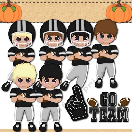 Football Clipart-Black and Silver