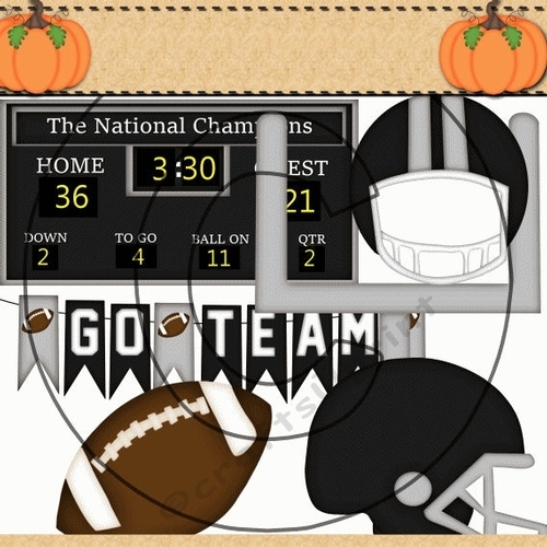 Football Goodies Clipart-Black and Silver