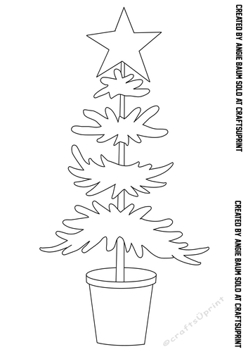 Christmas tree digial stamp