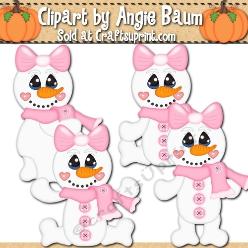 Snowman Girls Clipart