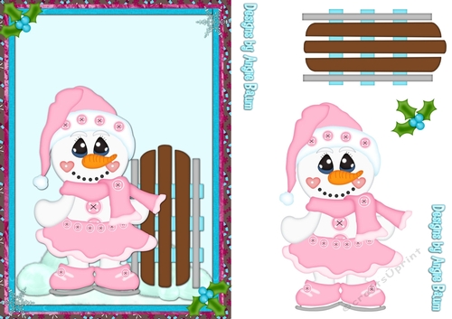 Iceskating Snowman Greeting Card