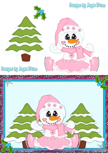 Iceskating Snowman Greeting Card 2