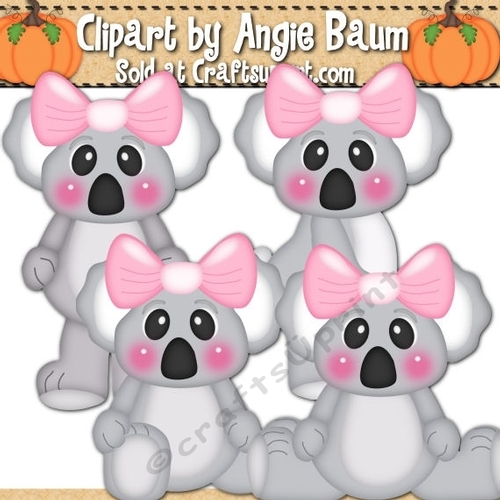 Koala Bears Girls Clipart