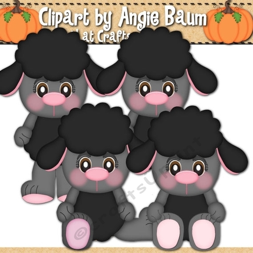 Easter Black Sheep Clipart Graphics