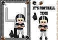 Football Player Greeting Card Black and Silver and Blonde Hair