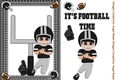 Football Player Greeting Card Black and Silver and Black Hair