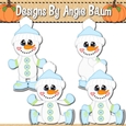 Iceskating Snowman Boys Clipart