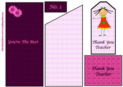 Thank You Teacher Bookmark Card
