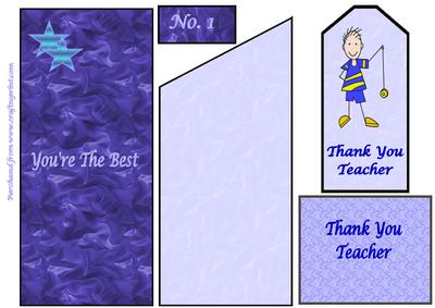 Thank You Teacher Bookmark Male