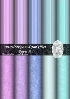 Pastel Stripe and Foil Effect Paper Kit