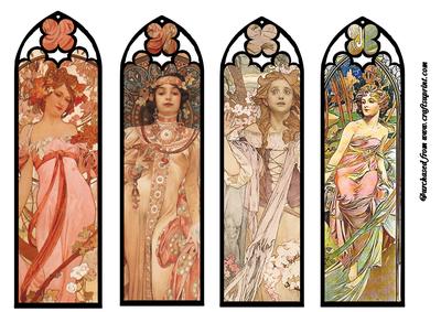 Art Nouveau Ladies Bookmarks