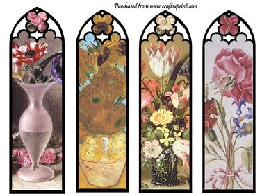 Oil Painting Floral Bookmarks