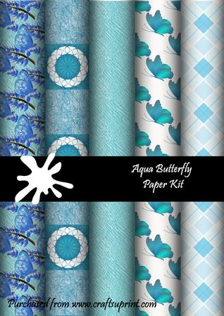 Aqua Butterfly Paper Kit