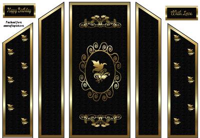 Black and Gold Birthday Theatre Fold