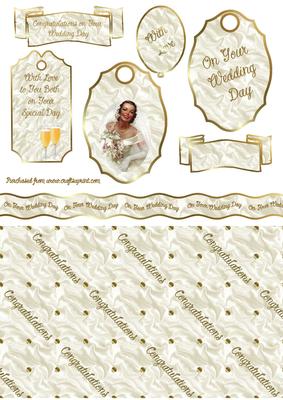 Wedding Day Gift Tags, Toppers and Backing Paper