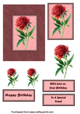 Red Floral Birthday