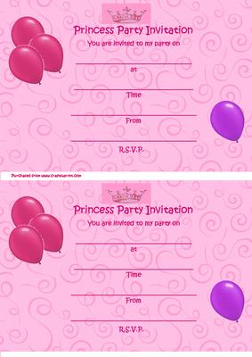 Princess Party Invitation