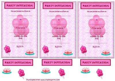 Girl Decoupage Party Invitations