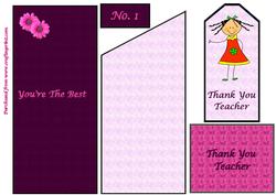 Thank You Teacher Bookmark Card
