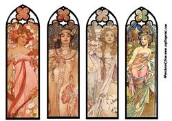 Art Nouveau Ladies Bookmarks
