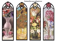 Oil Painting Floral Bookmarks