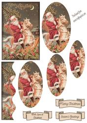 Vintage Rocking Santa Pyramid