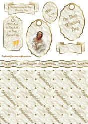 Wedding Day Gift Tags, Toppers and Backing Paper