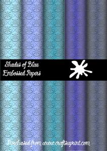 Shade of Blue Embossed Paper Kit