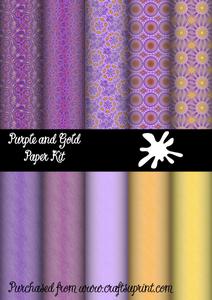 Purple and Gold Paper Kit