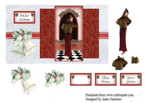 vintage Christmas lady 