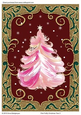 Pink Fluffy Christmas Tree 3