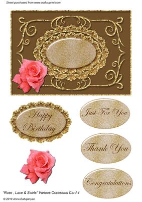 Rose, Lace & Swirls Various Occasions Card 4
