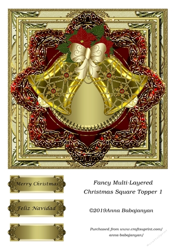 Fancy Multi-Layered Christmas Square Topper 1