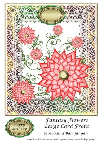 Fantasy Flowers Large Card Front