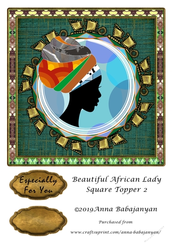 Beautiful African Lady Square Topper 2