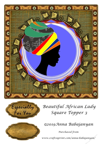 Beautiful African Lady Square Topper 3
