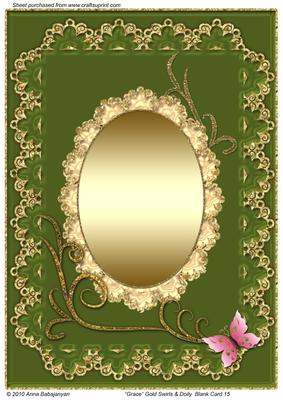 Grace Gold Swirls & Doily Blank Card 15