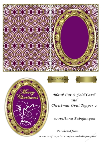 Blank Cut & Fold Card and Christmas Oval Topper 2