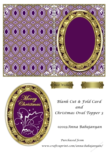 Blank Cut & Fold Card and Christmas Oval Topper 3