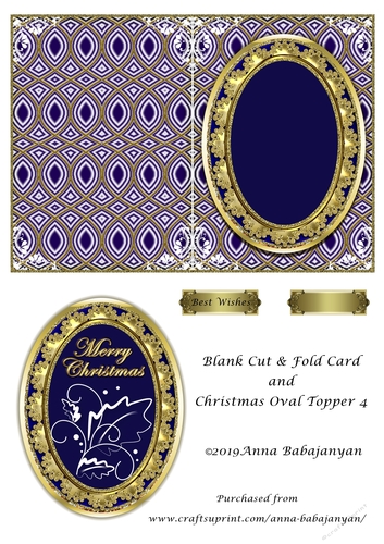 Blank Cut & Fold Card and Christmas Oval Topper 4