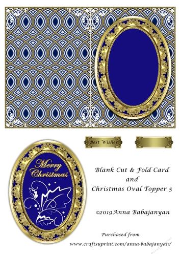 Blank Cut & Fold Card and Christmas Oval Topper 5