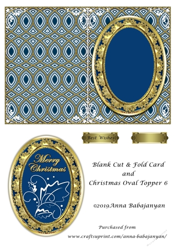 Blank Cut & Fold Card and Christmas Oval Topper 6