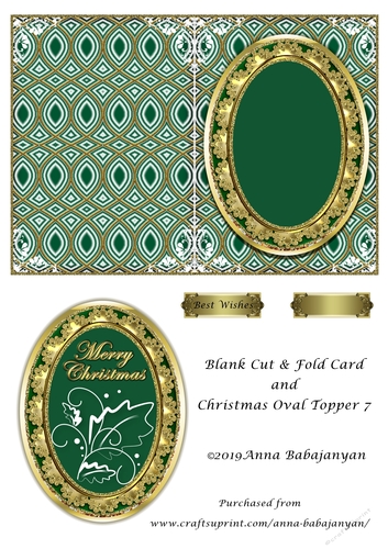 Blank Cut & Fold Card and Christmas Oval Topper 7