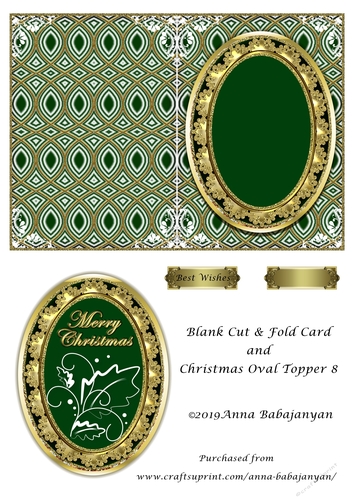 Blank Cut & Fold Card and Christmas Oval Topper 8