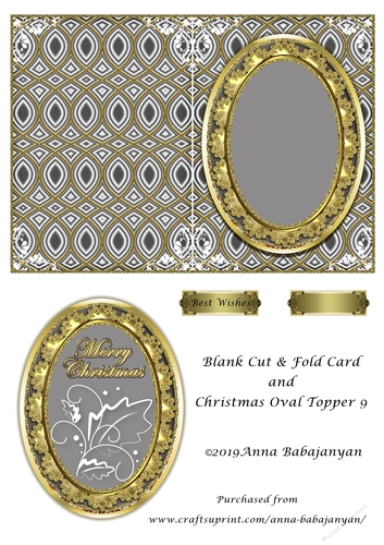 Blank Cut & Fold Card and Christmas Oval Topper 9