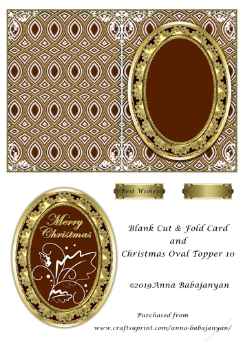 Blank Cut & Fold Card and Christmas Oval Topper 10